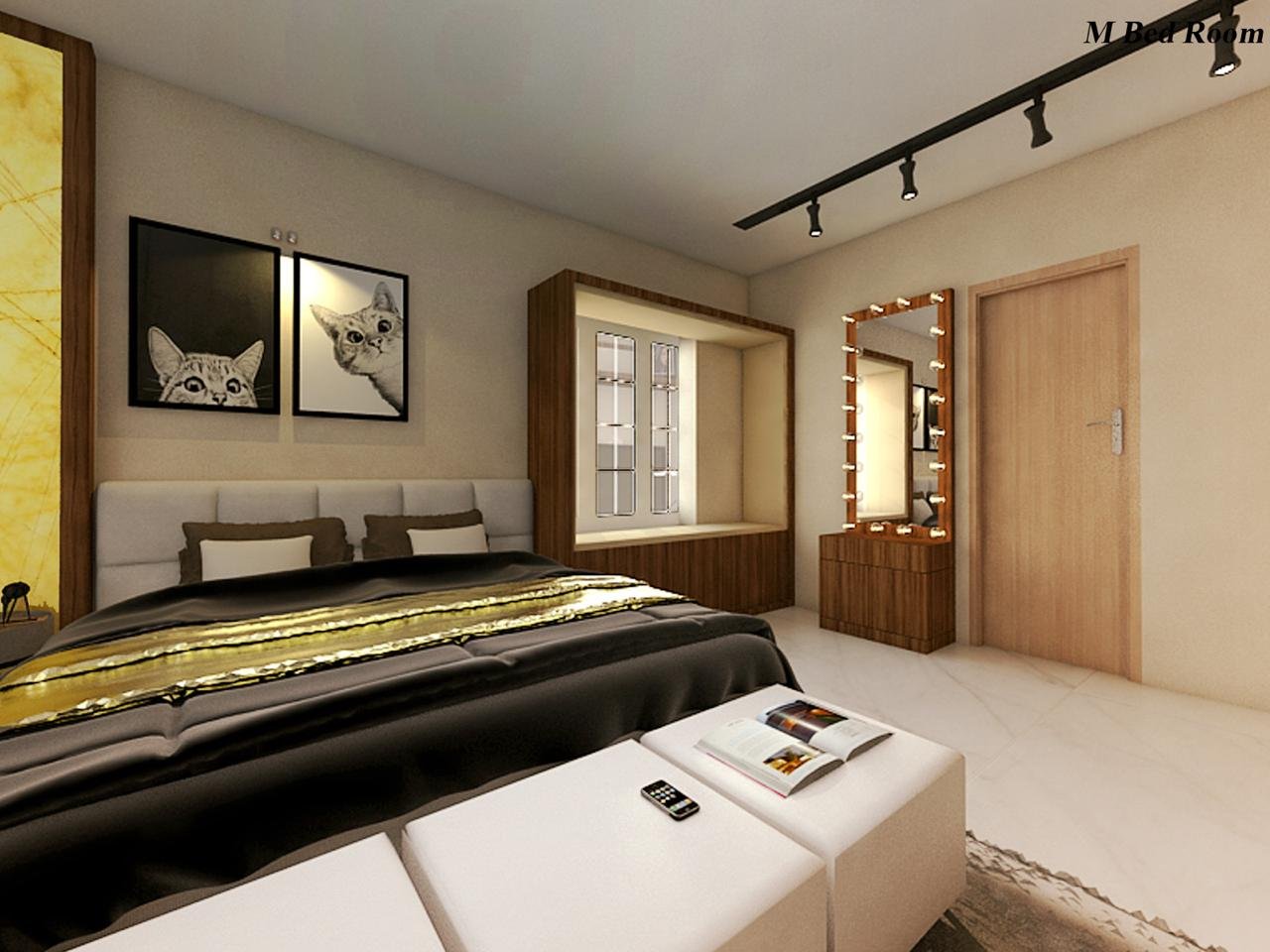 Dark luxury lounge interior